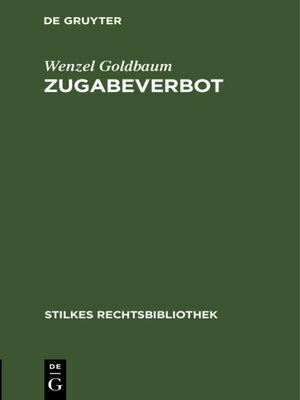 cover image of Zugabeverbot
